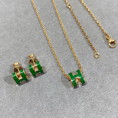 „Glow Jewelry“ POP H GRÜNE HALSKE TTE SILBER UND GOLD