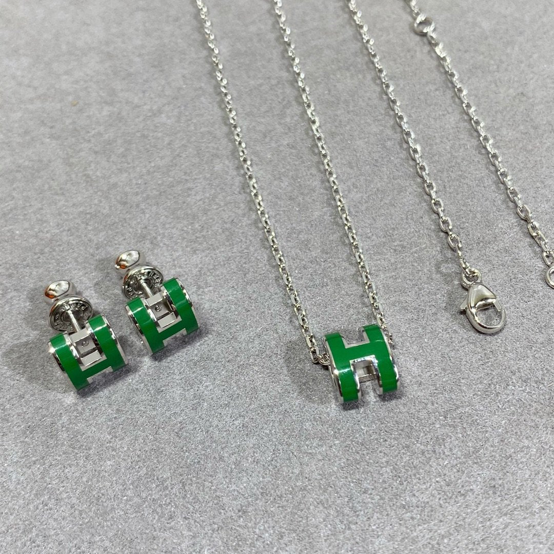 „Glow Jewelry“ POP H GRÜNE HALSKE TTE SILBER UND GOLD