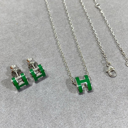 „Glow Jewelry“ POP H GRÜNE HALSKE TTE SILBER UND GOLD