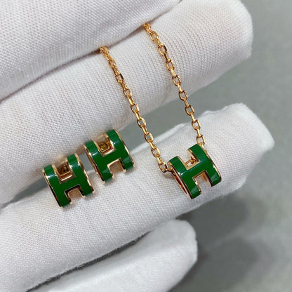 „Glow Jewelry“ POP H GRÜNE HALSKE TTE SILBER UND GOLD