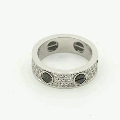 [Glow Jewelry]LOVE RING 5.5MM DIAMONDS PAVED CERAMIC