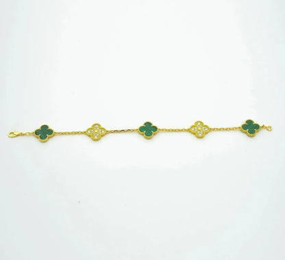 [Glow Jewelry]New  CLOVER 5 MOTIF MALACHITE BRACELET COLLECTION