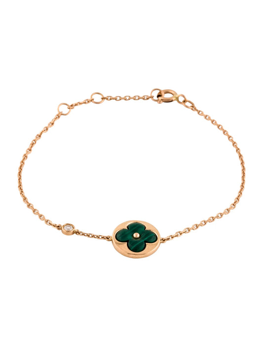 [Glow Jewelry]SUN MALACHITE 1 DIAMOND PINK GOLD BRACELET