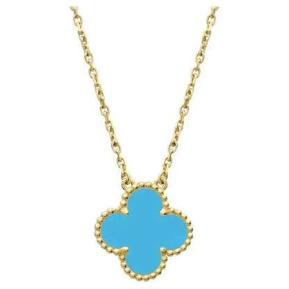 [Glow Jewelry]CLOVER 15MM VINTAGE TURQUOISE NECKLACE