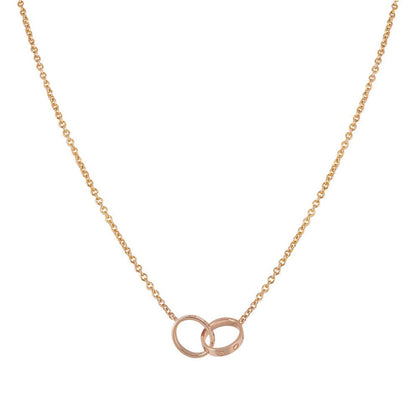„Glow Jewelry“ LOVE HALSKETTE DOPPELRING ROSÉGOLD