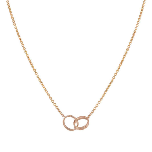 ¡®Glow Jewelry¡¯LOVE NECKLACE DOUBLE RING PINK GOLD