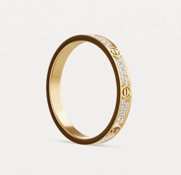 [Glow Jewelry]LOVE RING 2.6mm-wide full-diamond ring Gold