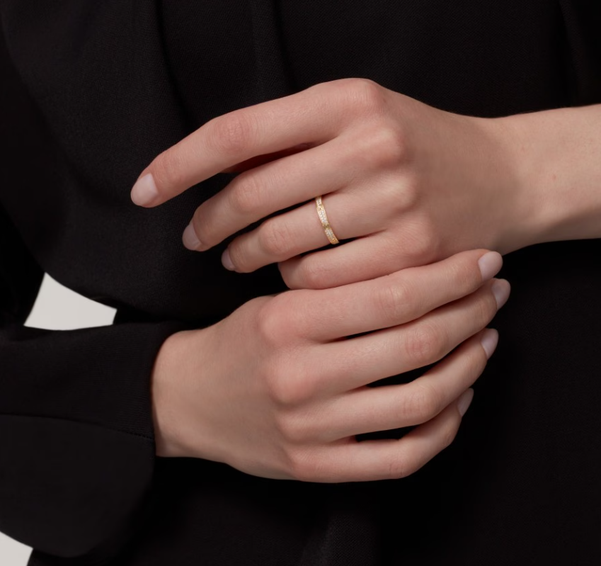 [Glow Jewelry]LOVE RING 2.6mm-wide full-diamond ring Gold