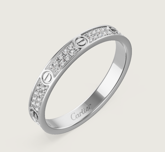 [Glow Jewelry]LOVE RING 2.6mm-wide full-diamond ring silver