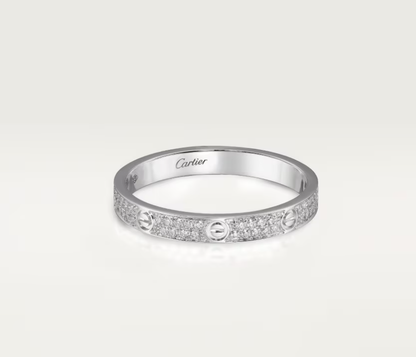 [Glow Jewelry]LOVE RING 2.6mm-wide full-diamond ring silver