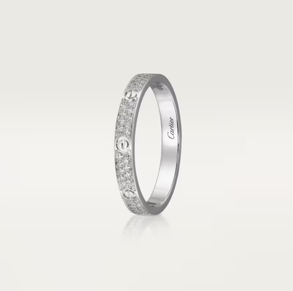 [Glow Jewelry]LOVE RING 2.6mm-wide full-diamond ring silver