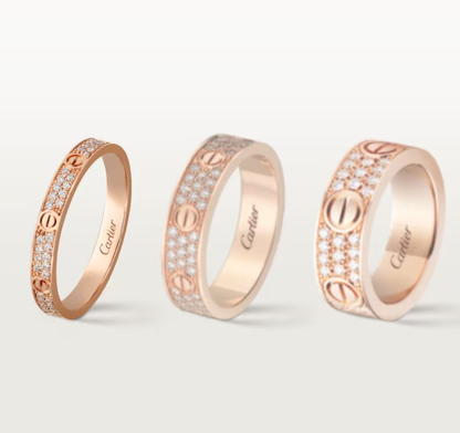 [Glow Jewelry]LOVE RING 2.6mm-wide full-diamond ring Rose Gold