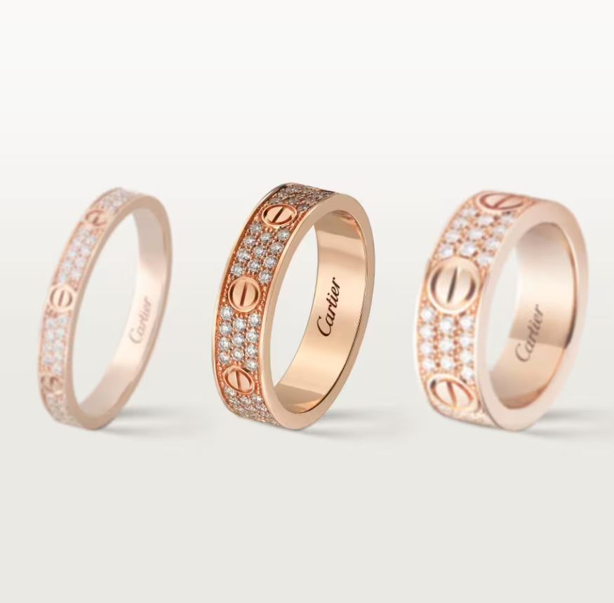 [Glow Jewelry]LOVE RING 4mm-wide full-diamond ring Rose Gold