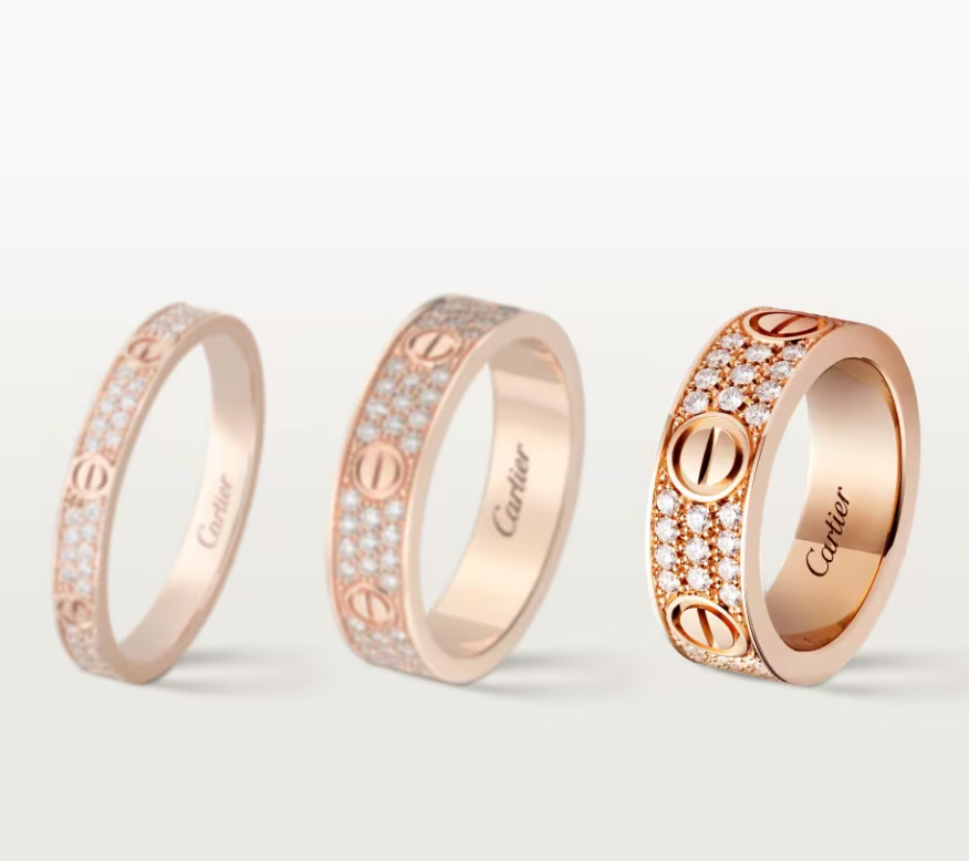 [Glow Jewelry]LOVE RING 6.5mm-wide full-diamond ring Rose Gold