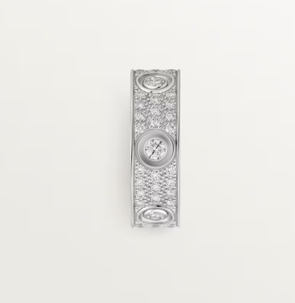 [Glow Jewelry]LOVE RING 6.5MM Full Diamond, 6 Major Diamonds Silver