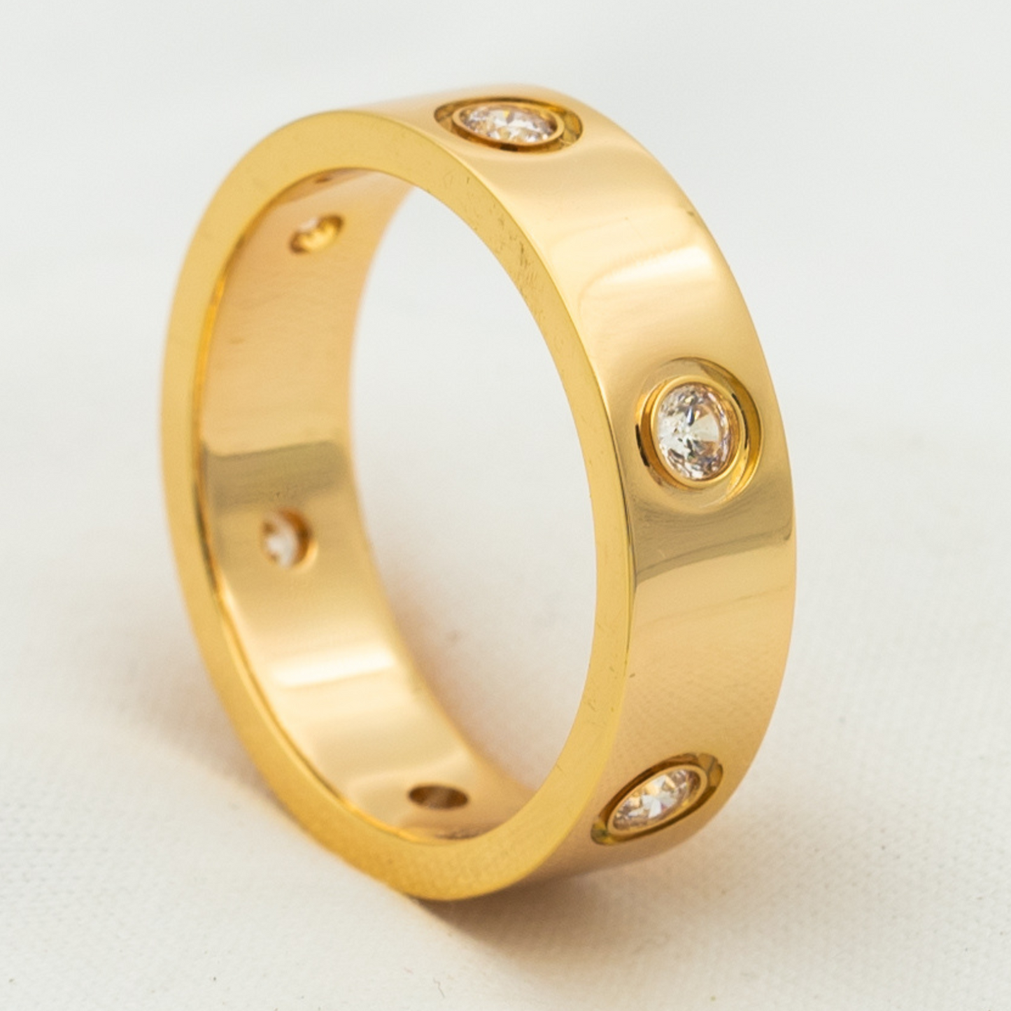 [Glow Jewelry]LOVE RING 5.5MM 6 DIAMONDS PINK GOLD