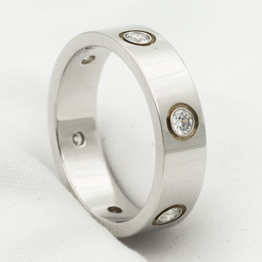 [Glow Jewelry]LOVE RING 5.5MM 6 DIAMONDS SILVER