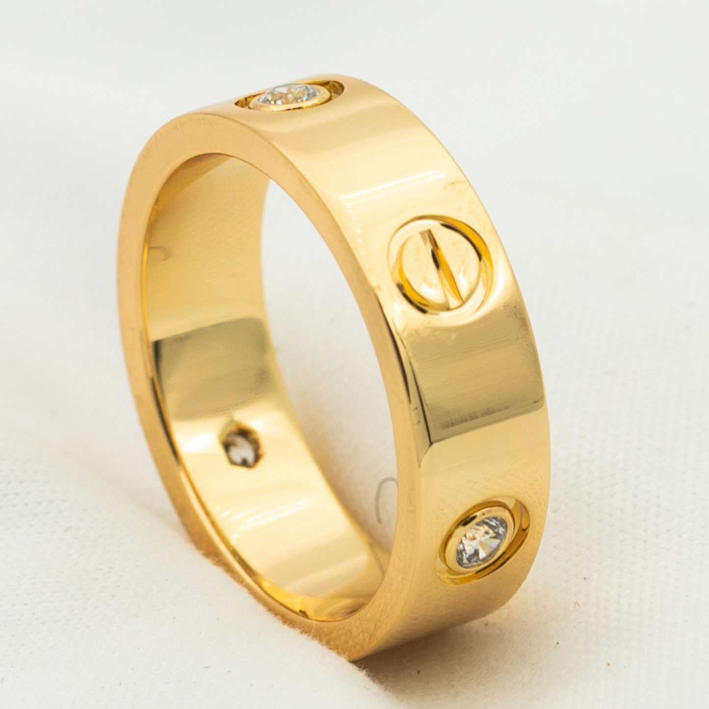 [Glow Jewelry]LOVE RING 5.5MM 3 DIAMONDS PINK GOLD