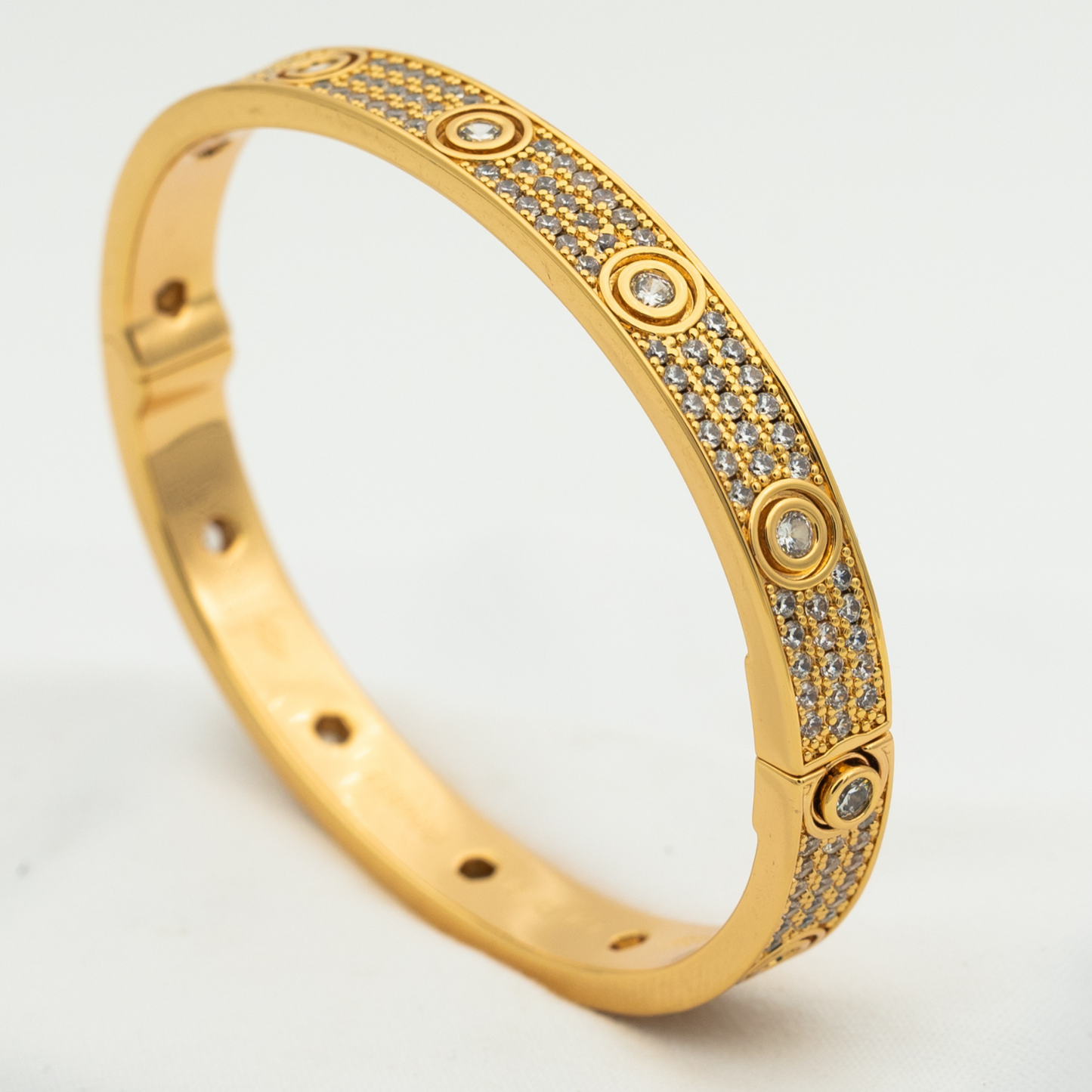 [Glow Jewelry]LOVE BRACELET 6.1MM DIAMOND-PAVED 10 BIG DIAMONDS