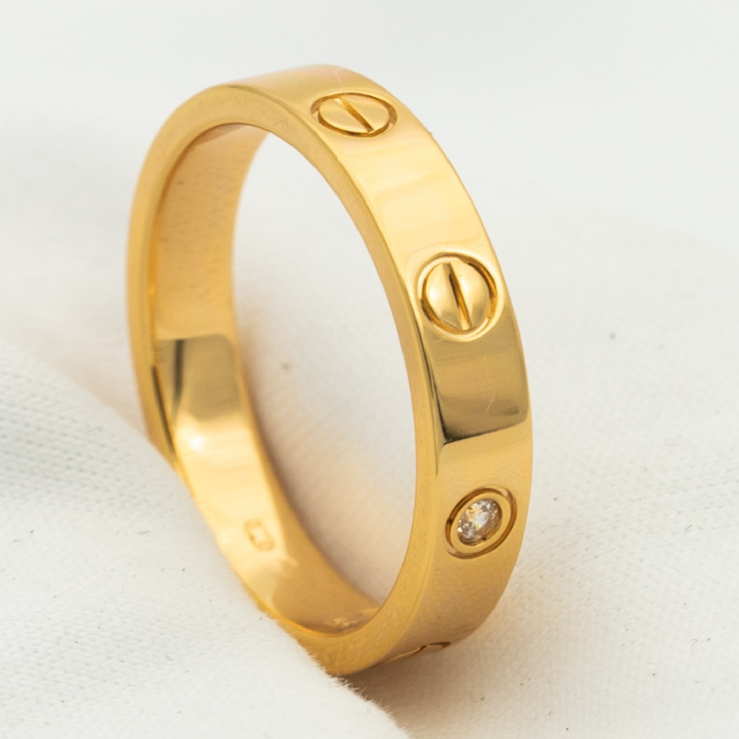 [Glow Jewelry]LOVE RING 4MM 1 DIAMOND PINK GOLD