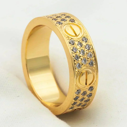 [Glow Jewelry]LOVE RING 5.5MM DIAMONDS PAVED