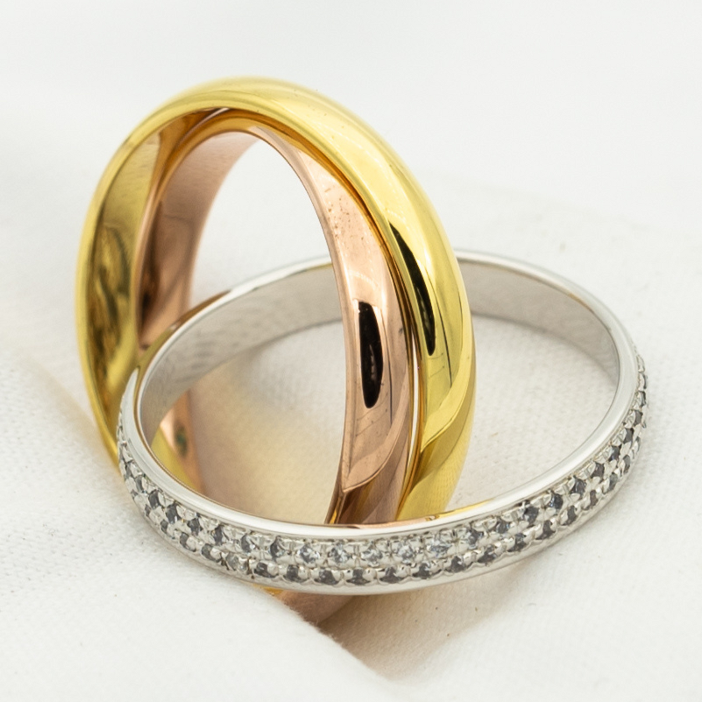 [Glow Jewelry Jewelry]TRINITY RING GOLD PINK GOLD SILVER DIAMONDS
