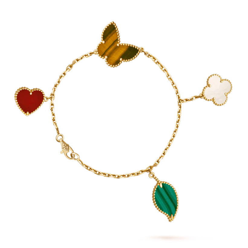 [Glow Jewelry]LUCKY SPRING 5 MOTIF GOLD BRACELET