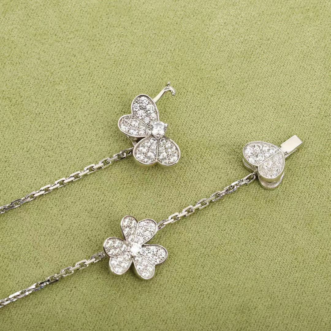 Glow Jewelry FRIVOLE SILVER 9 FLOWERS NECKLACE