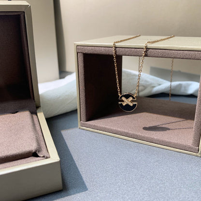 [Glow Jewelry]JEUX DE PINK GOLD DIAMOND NECKLACE