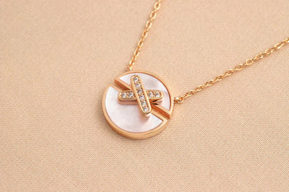 [Glow Jewelry]JEUX DE ROSE GOLD DIAMOND NECKLACE