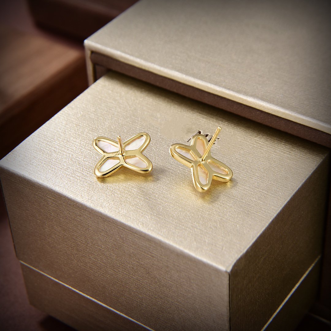 ¡®Glow Jewelry¡¯JEUX DE WHITE MOP GOLD DIAMOND EARRINGS