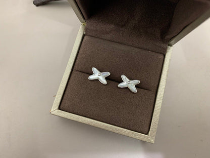 [Glow Jewelry]JEUX DE WHITE MOP SILVER DIAMOND EARRINGS