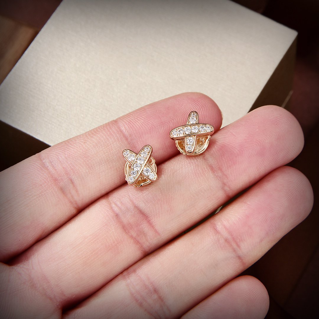 [Glow Jewelry]JEUX DE GOLD DIAMOND EARRINGS