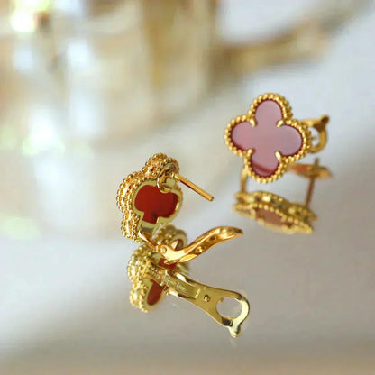 ¡®Glow Jewelry¡¯CLOVER MEDIUM 1 MOTIFS CARNELIAN  EARRINGS