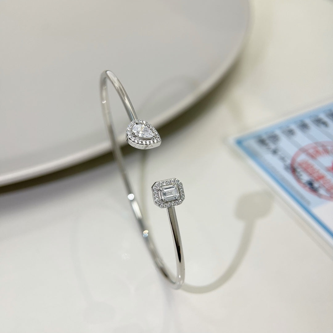 [Glow Jewelry]JONC FLEX MY TWIN TOI & MOI SILVER DIAMOND BRACELET