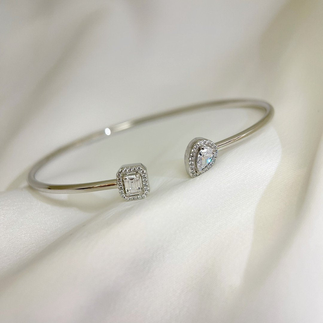 [Glow Jewelry]JONC FLEX MY TWIN TOI & MOI SILVER DIAMOND BRACELET