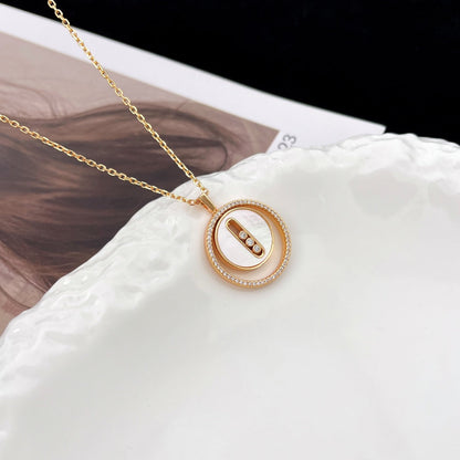 [Glow Jewelry]LUCKY MOVE MM NACRE BLANCHE DIAMOND NECKLACE