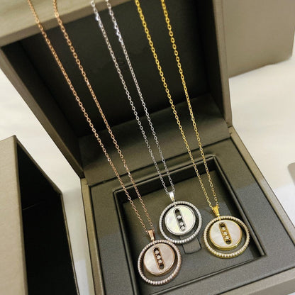 [Glow Jewelry]LUCKY MOVE MM NACRE BLANCHE DIAMOND NECKLACE
