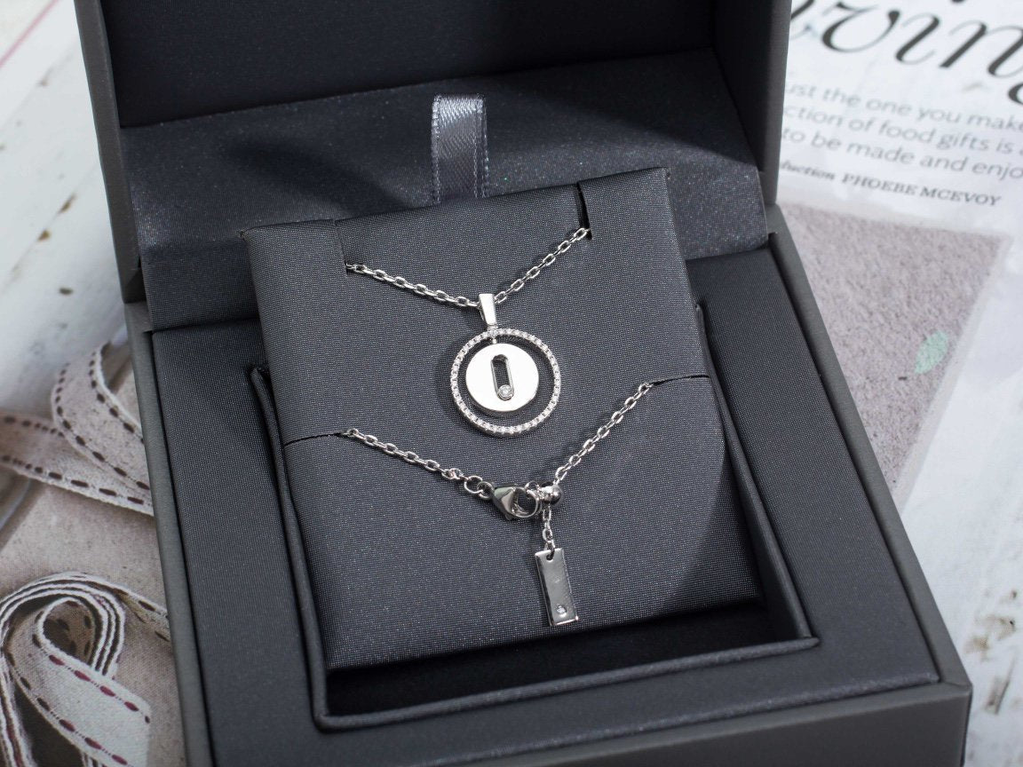 [Glow Jewelry]LUCKY MOVE PM NECKLACE SILVER DIAMOND