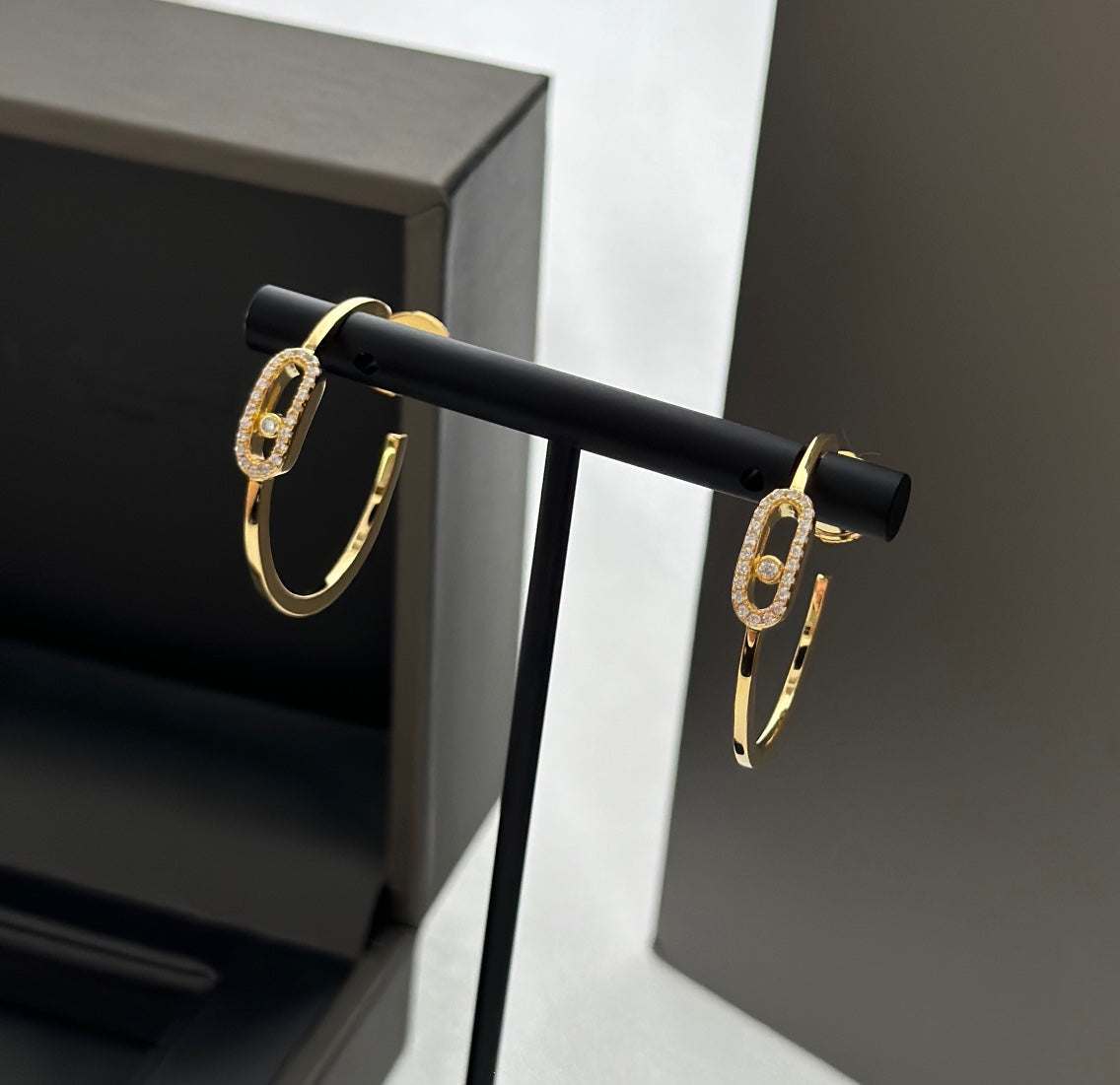 [Glow Jewelry]CREOLES MOVE UNO PM DIAMOND EARRINGS