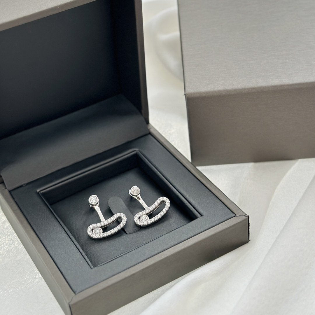 [Glow Jewelry]MOVE UNO SILVER DIAMOND EARRINGS