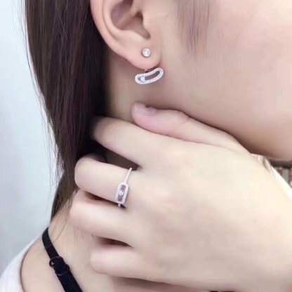 [Glow Jewelry]MOVE UNO SILVER DIAMOND EARRINGS