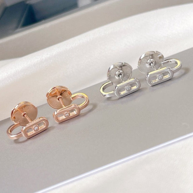 [Glow Jewelry]CREOLES MOVE UNO MINI 1 DIAMOND EARRINGS
