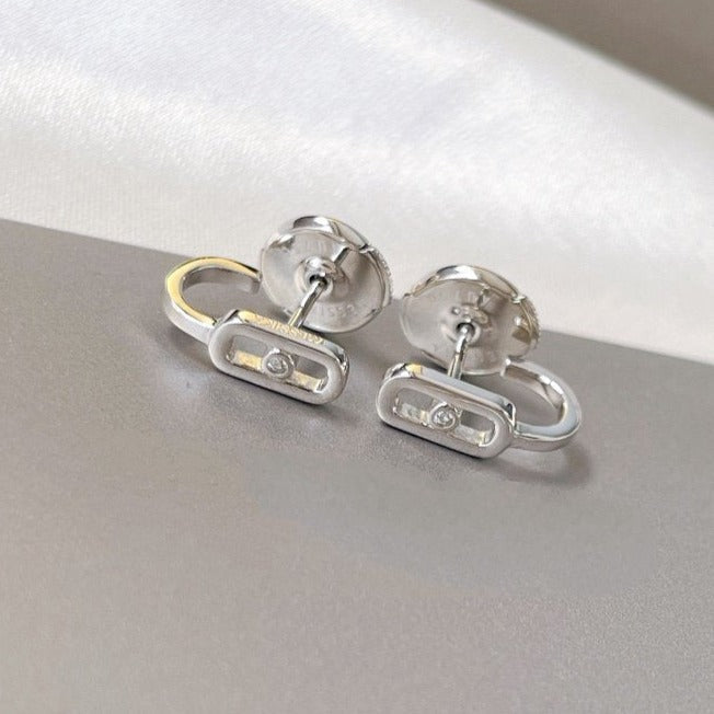 [Glow Jewelry]CREOLES MOVE UNO MINI 1 DIAMOND EARRINGS