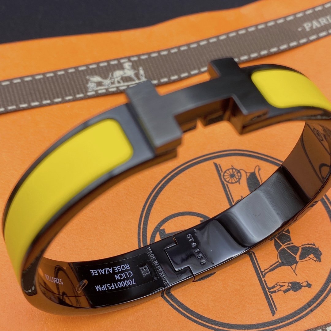 グロウジュエリー CLIC HM ソーブラック イエロー ブレスレット