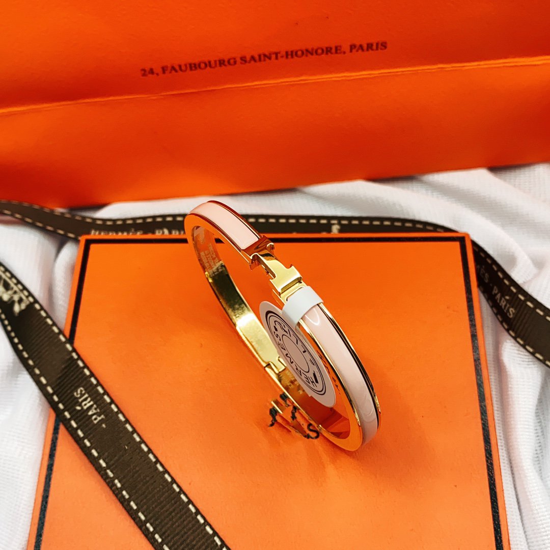 ®Glow Jewelry®クラシックHMクリック ピンク8MMエナメルブレスレット