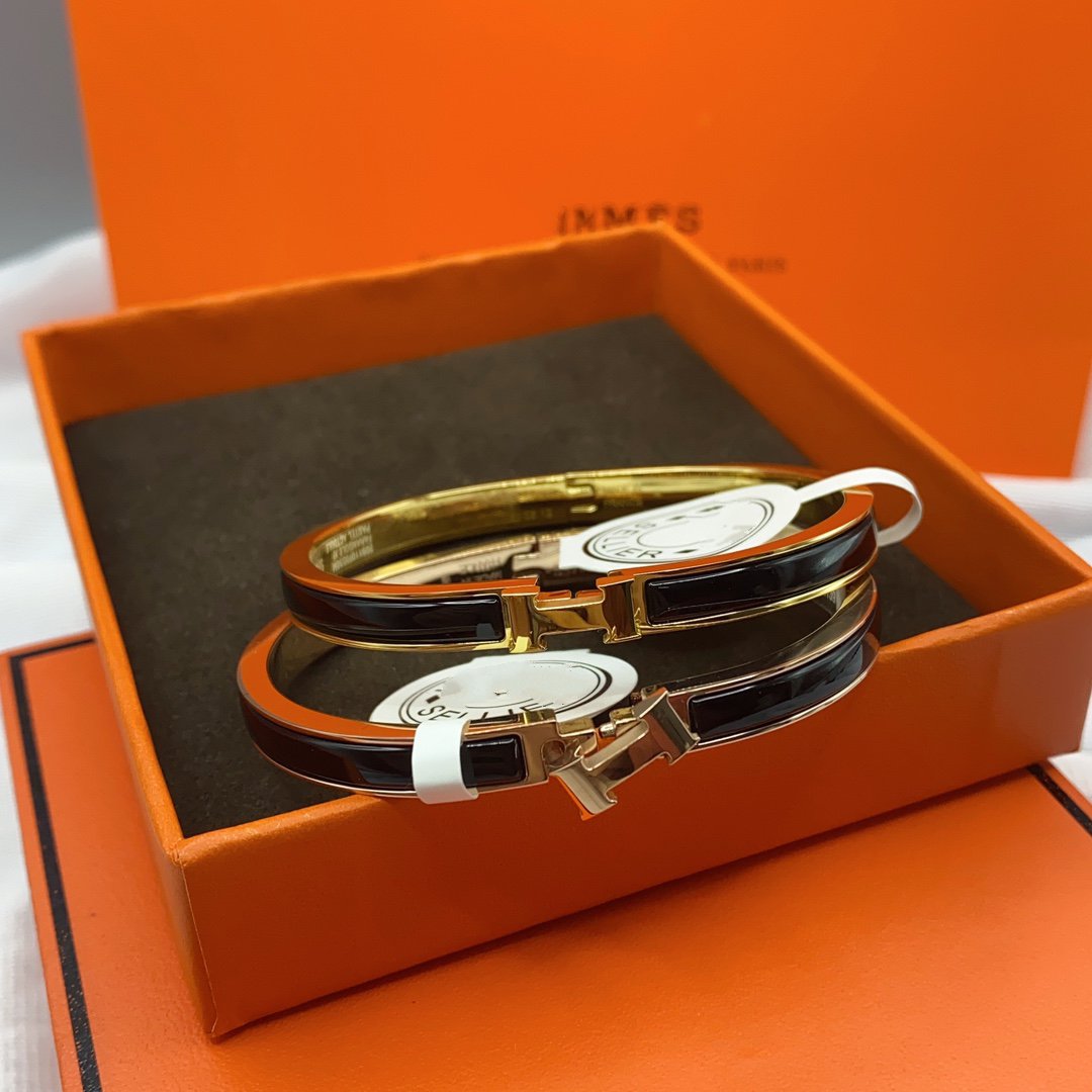 [Glow Jewelry]CLASSIC HM CLIC BLACK 8MM ENAMEL BRACELET