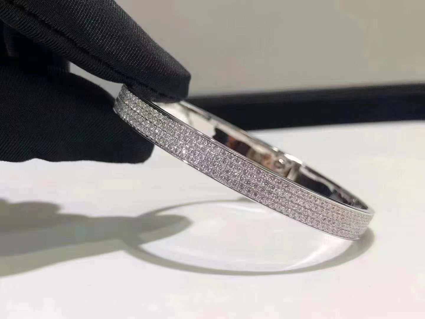 [Glow Jewelry]HM KELLY BRACELET IN SILVER AND FULL PAVE DIAMOND