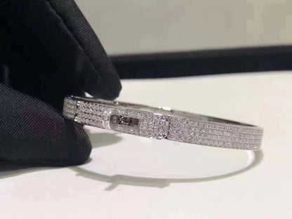 [Glow Jewelry]HM KELLY BRACELET IN SILVER AND FULL PAVE DIAMOND