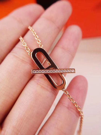 Glow Jewelry HM-Halskette Platin Roségold Diamant